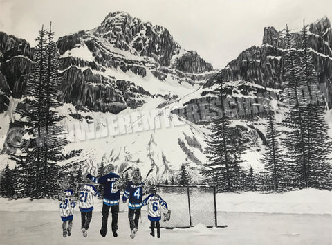 "Hockey Mountain Memories" PERSONALIZED Artwork