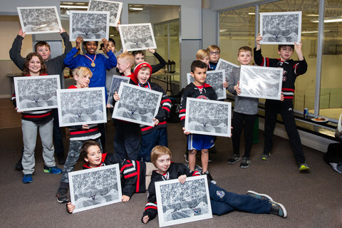 TEAM PACKAGE for orders of 10 or more: "The Dream Begins Here" PERSONALIZED Hockey Artwork