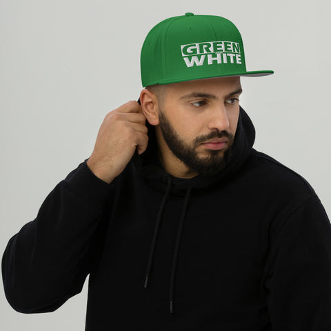 GREEN and WHITE Snapback Hat