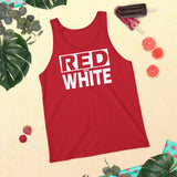 RED and WHITE Unisex Tank Top