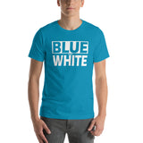 BLUE and WHITE Short-Sleeve Unisex T-Shirt