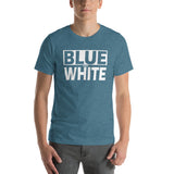 BLUE and WHITE Short-Sleeve Unisex T-Shirt