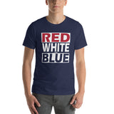 RED WHITE and BLUE Short-Sleeve Unisex T-Shirt