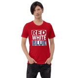 RED WHITE and BLUE Short-Sleeve Unisex T-Shirt