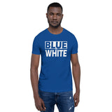 BLUE and WHITE Short-Sleeve Unisex T-Shirt