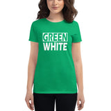 GREEN and WHITE Women's short sleeve t-shirt