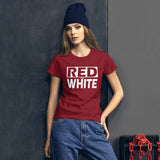 RED and WHITE Women's short sleeve t-shirt