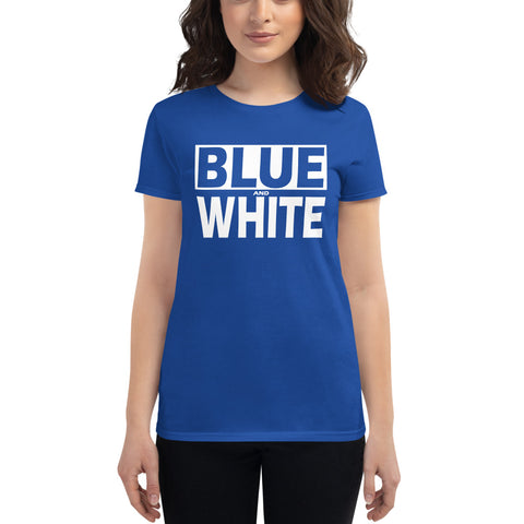 BLUE and WHITE Women's short sleeve t-shirt
