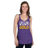 PURPLE and GOLD Women's Racerback Tank